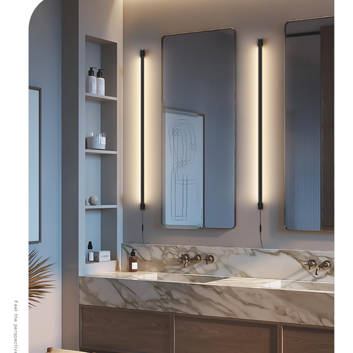 Lampa ścienna LED, 3000 K, mocowanie magnetyczne, czarne, nowoczesne oprawy ścienne, oświetlenie ścienne, do łazienki, sypialni, salonu, kuchni