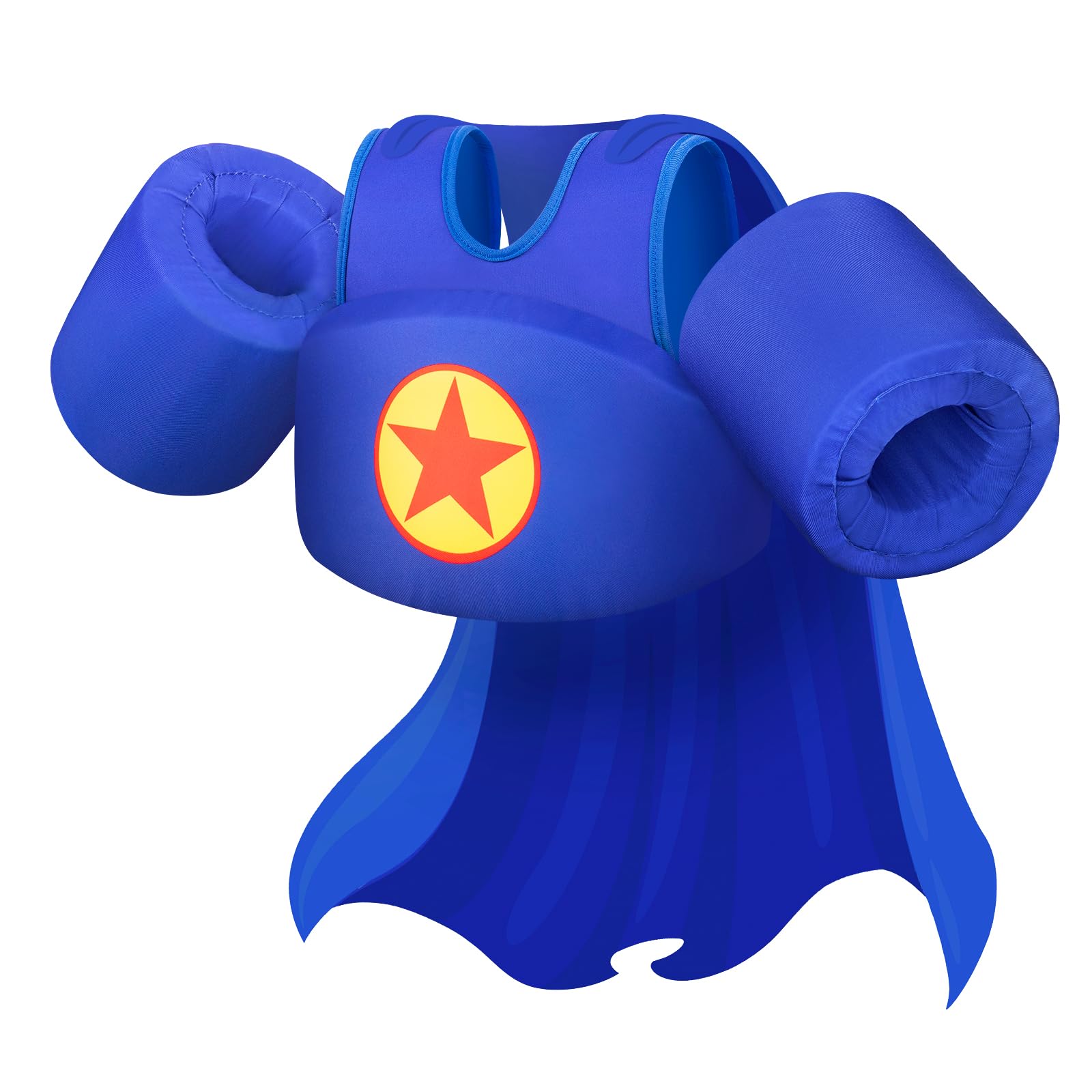 Abuytwo Kids Swim Vest with Cape, Water Wings Toddler Adjustable Shoulder Straps Children Arm Floaties for 22-30-40-50lbs Boys/Girls Swimming Jacket