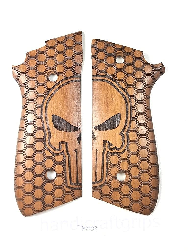 New Taurus Pt92 Pt99 Pt100 Pt101 Non- Decocker PT pt 92 99 100 101 Laser Hardwood Hard Wood Checkered Handmade Handcraft Special Design Grips Sport for Men Birthday Gift Txw09