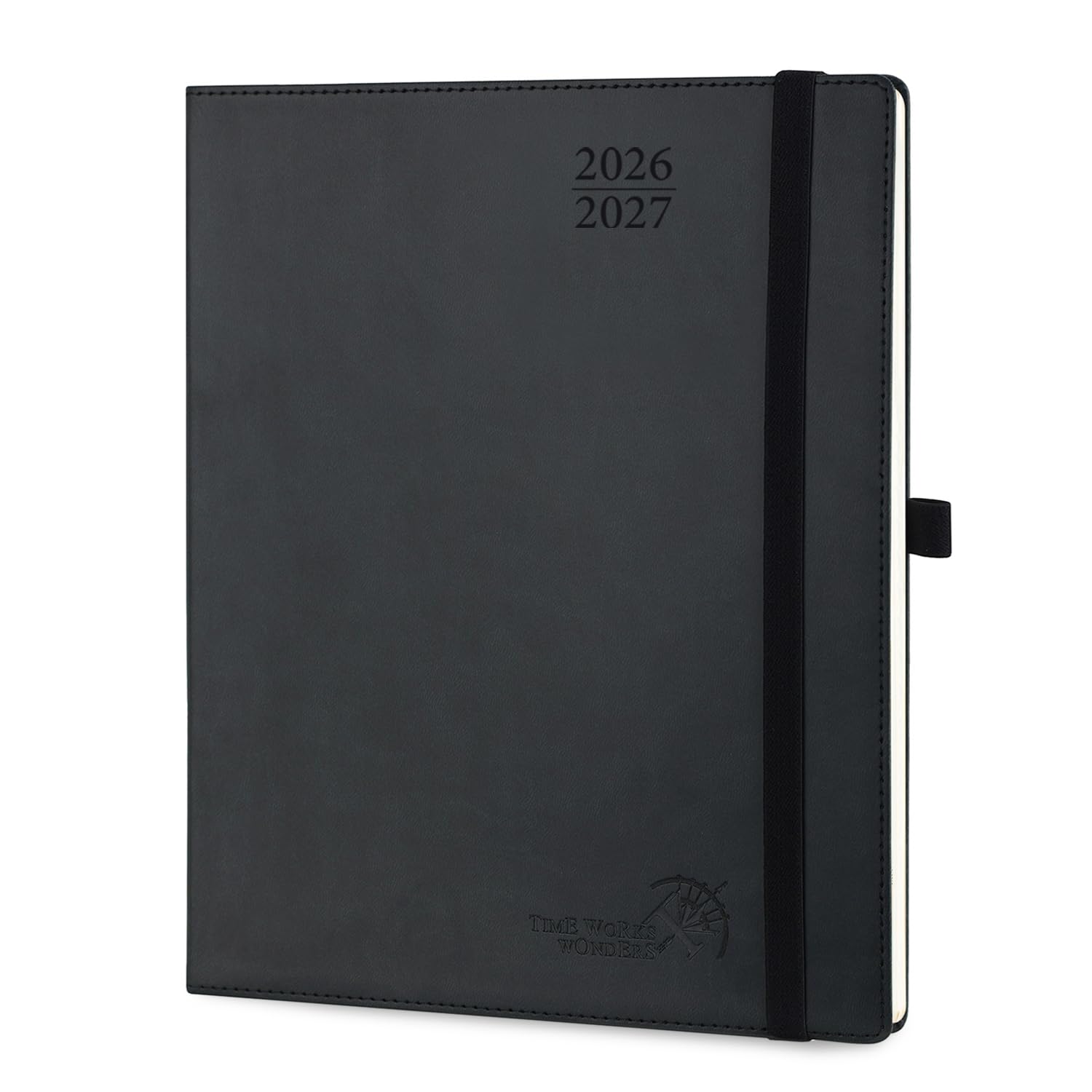 POPRUN 2026-2027 Academic Diary Week to View Large (26.5x21.5 cm) Soft Cover 17 Months (Aug'26 - Dec'27) Vertical Weekly 26/27 Mid Year Planner(Black) — image 1