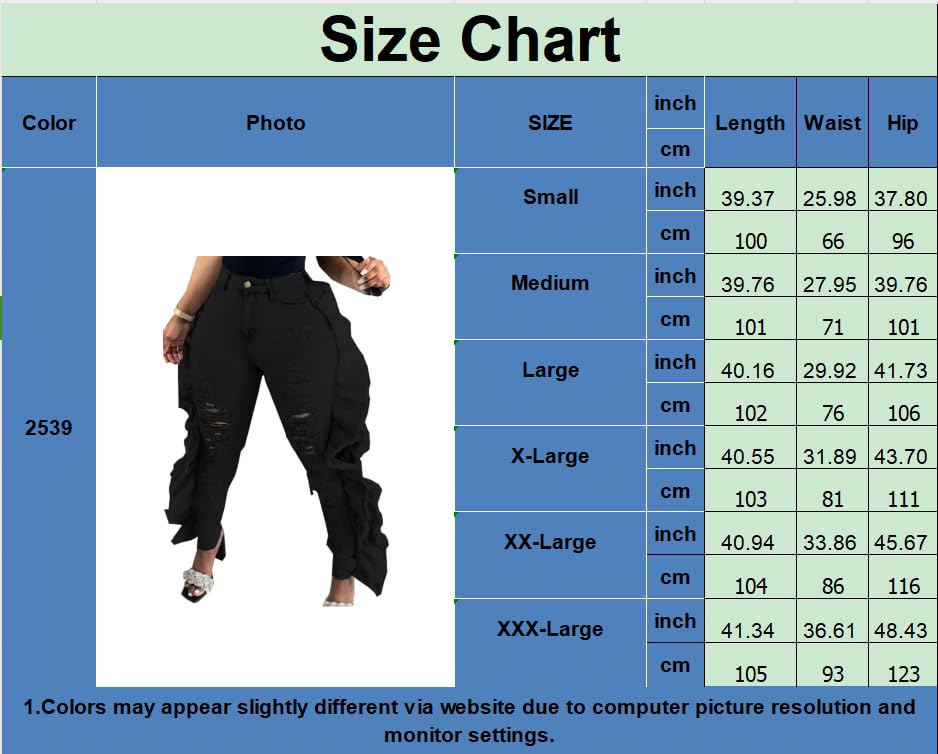 SperLucky Plus Size Jeans for Women Blue High Waisted Distressed Casual Jeans3