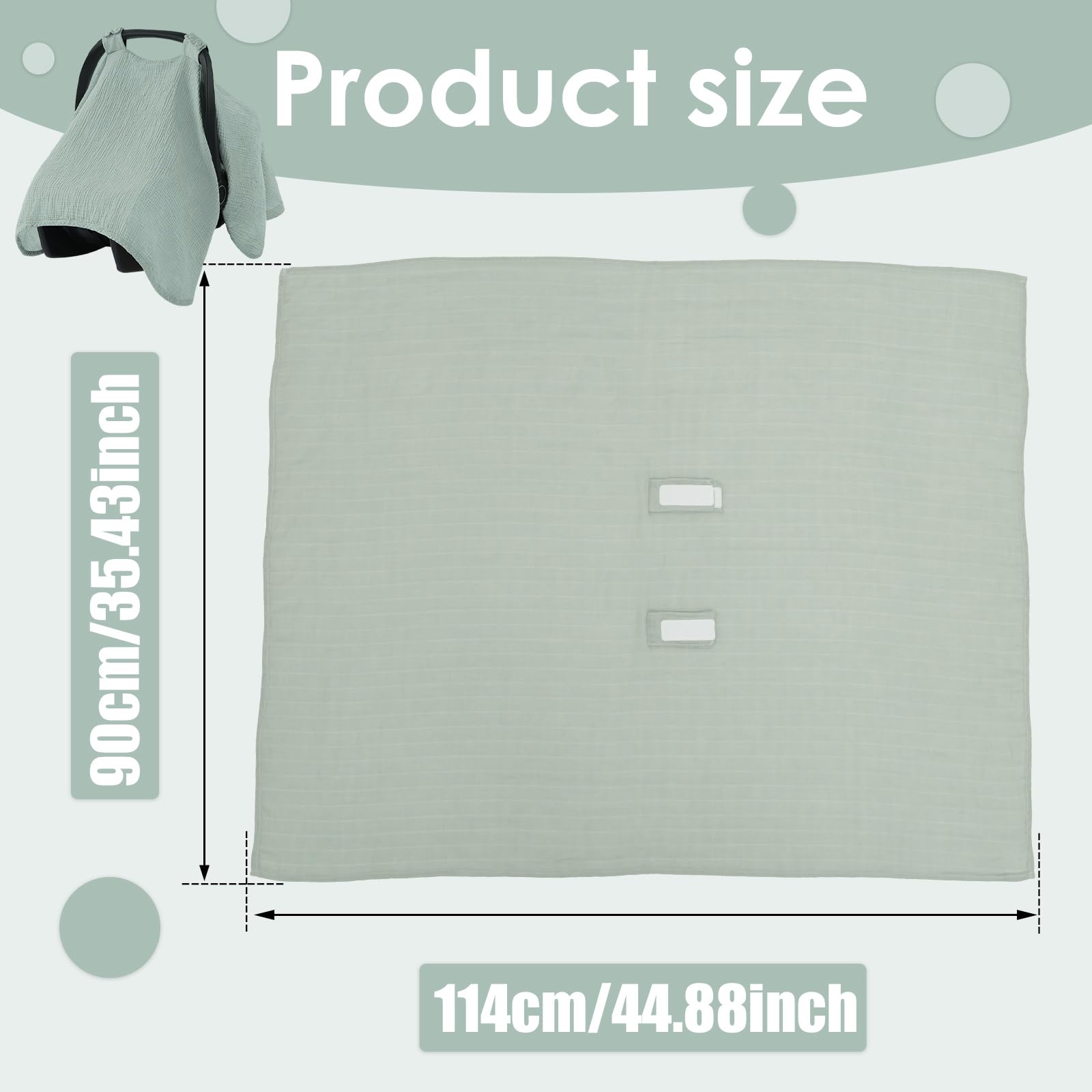 2 Pcs Baby Car Seat Cover, Newborn Essentials Must Haves, Baby Essentials, Breathable Cotton Baby Carrier Cover, Universal Infant Car Seat Canopy for Stroller, Outdoor, Boy and Girl