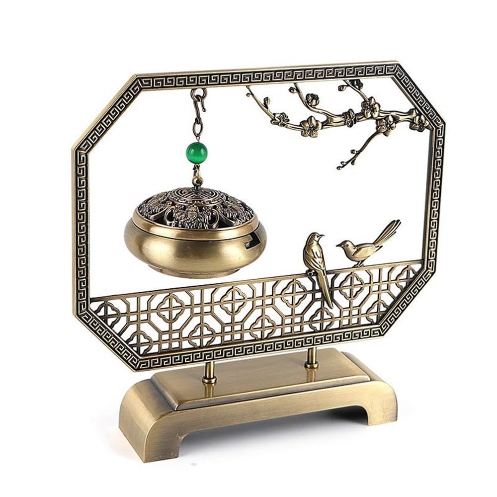Premium Copper Alloy Incense Burner Indoor Decorative Ornament Hanging Holder Decor