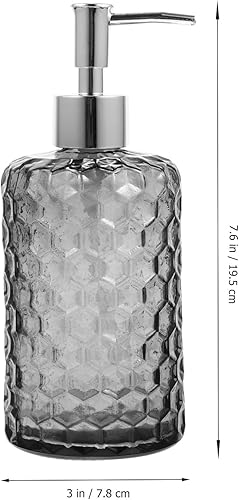 Miniatura 7 de Glass Lotion Pump Bottle Large Capacity Glass Shampoo Dispenser with Silver Gray Cap Refillable Hand Soap and Shower Gel Container for Bathroom and