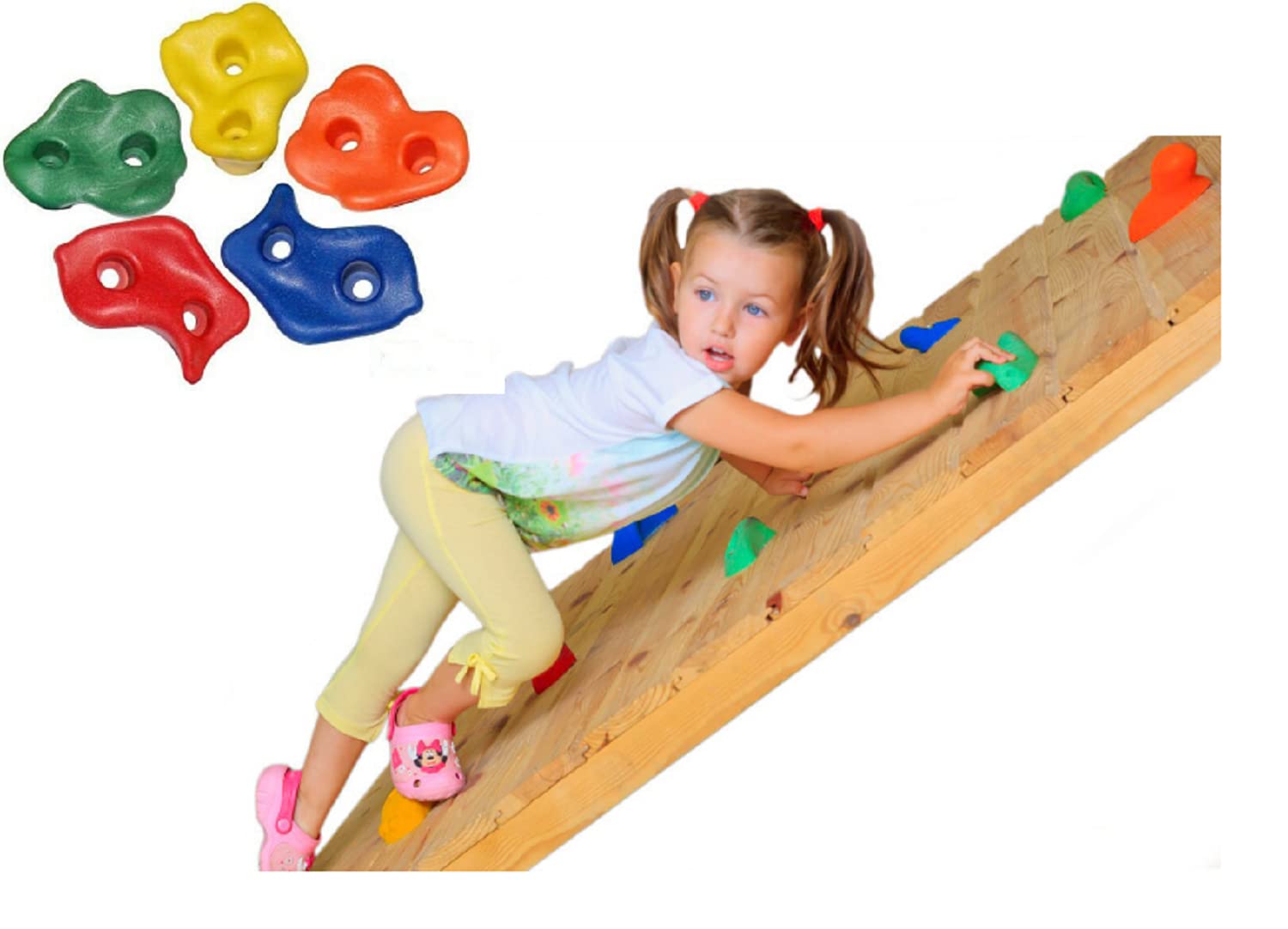 KIDS PLASTIC CLIMBING STONES ROCKS HANDLES FOR CHILDRENS PLAYGROUNDS CLIMBING WALL TREE HOUSE DIY CLIMBING FRAME FOR OUTDOOR PLAY * FROM HAPPY PLAYGROUNDS (Set of 5 Stones)