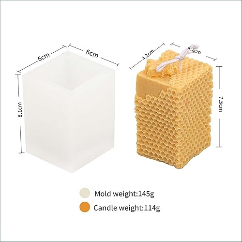Miniatura 8 de Grainrain Moldes de vela de abeja 3D de panal de silicona para jabón, molde de cera para hacer velas (SXY047)