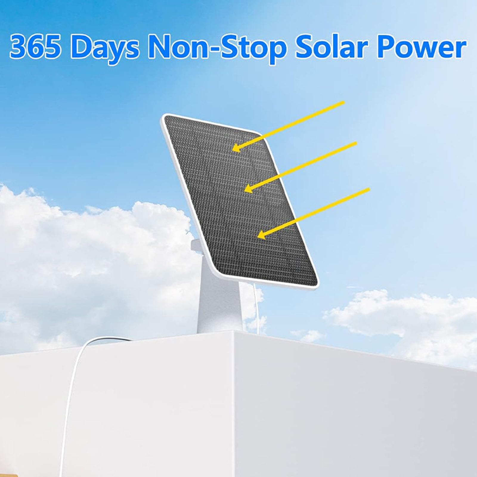 5-W Solarpanel zur kontinuierlichen Energieversorgung von Überwachungsgeräten mit wetterfestem ABS Gehäuse und einfach zu installierendem Überwachungskamera Solarset