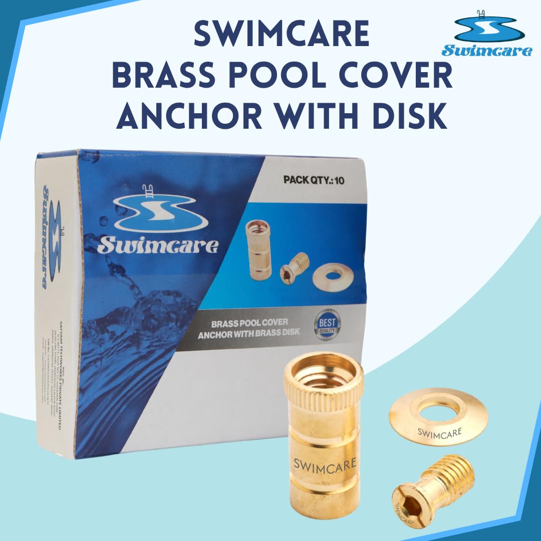 Swimcare Messing Pool Abdeckanker mit Scheibe für einen sicheren Winterpool (10 Stück)