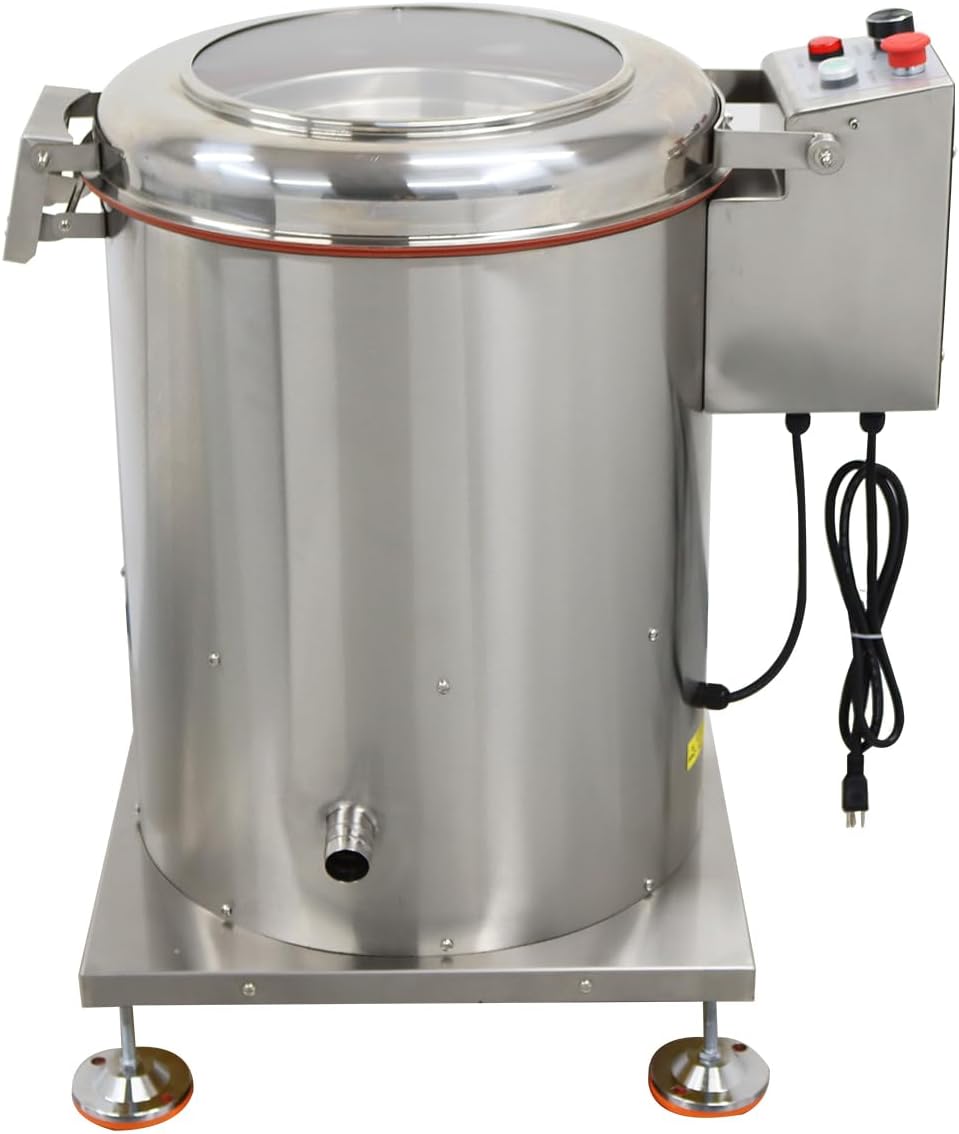 Commercial Salad Spinner 20L(15kg) Electric Salad Dryer Adjustable Speed Vegetable Fruit Meat Dryer Stainless Steel for Resturant Canteens Hotels 110V 750W