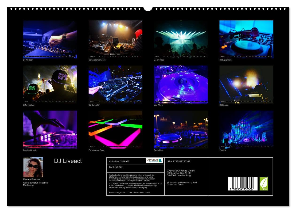 CALVENDO - DJ Liveact (hochwertiger Premium Wandkalender 2027 DIN A2 quer), Kunstdruck in Hochglanz: Atmosphärische Aufnahmen von Dance Clubs, Festivals und DJ-Equipment