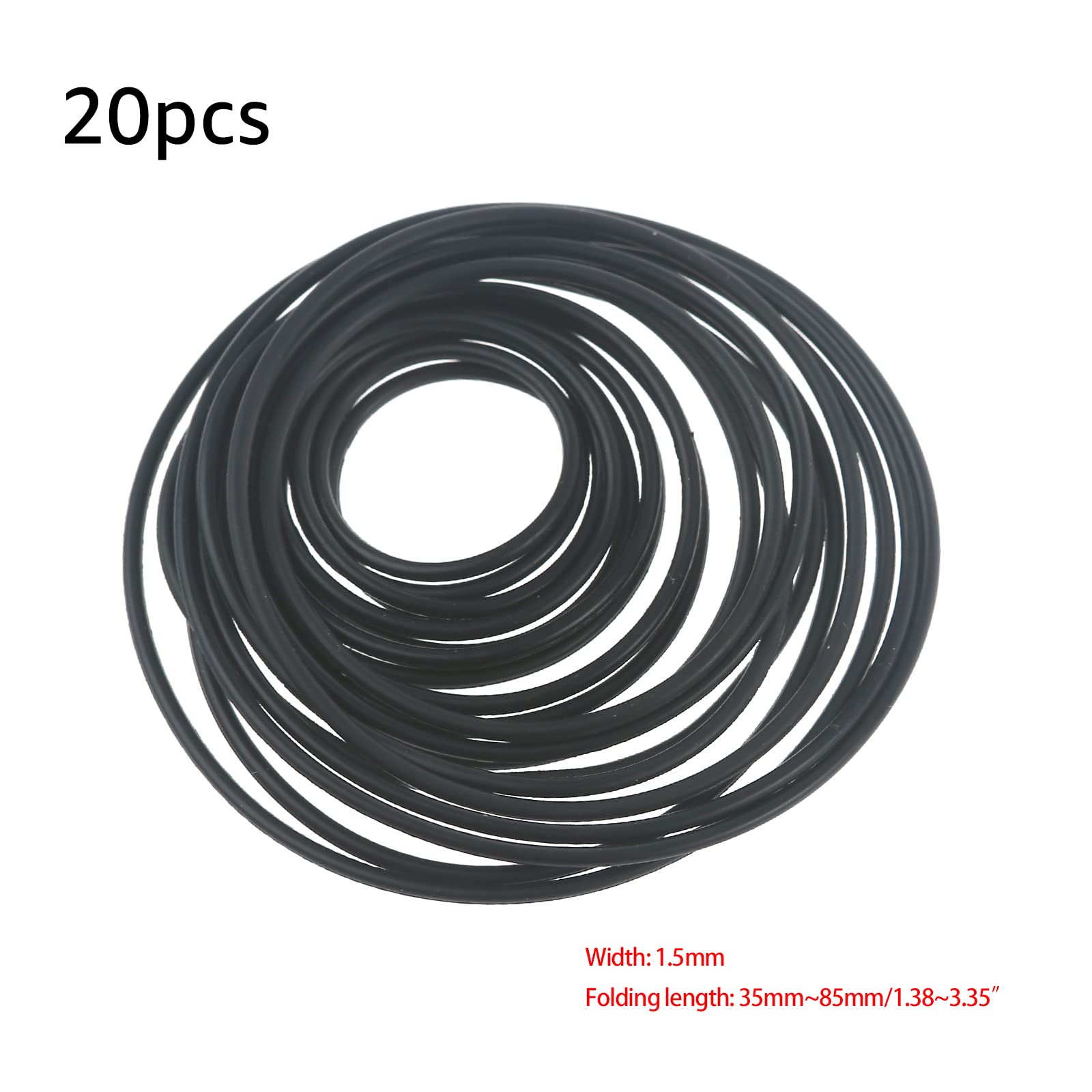 20Pcs Recorder Rubber Belts 1.5mm Round Cassette Recorder Repair Maintenance Belt Video Accessories Cassette Belt Replacement Round