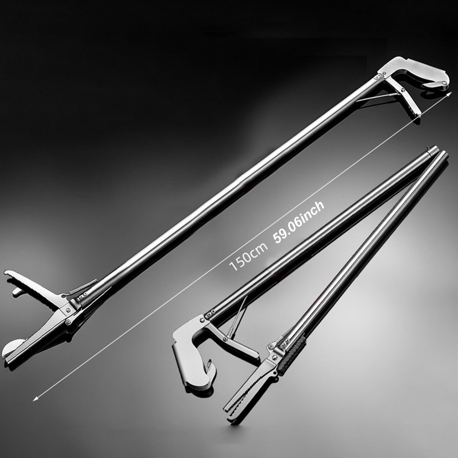 Pinzas de Acero Inoxidable para Reptiles, Herramientas de Alimentación, Pinzas Plegables Versátiles de Mandíbula Larga para Manipular Serpientes, Caño Recto de 150 Cm