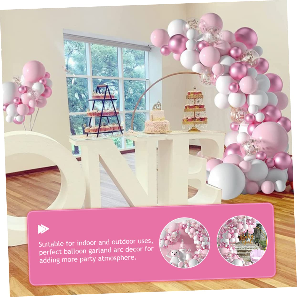 Mikikit Decorazioni Palloncini Rosa Shocking per Compleanno Kit Festa Palloncini per Struttura e Ghirlanda Forniture per Feste per Shower e Matrimoni Realizzate in Lattice Sicuro