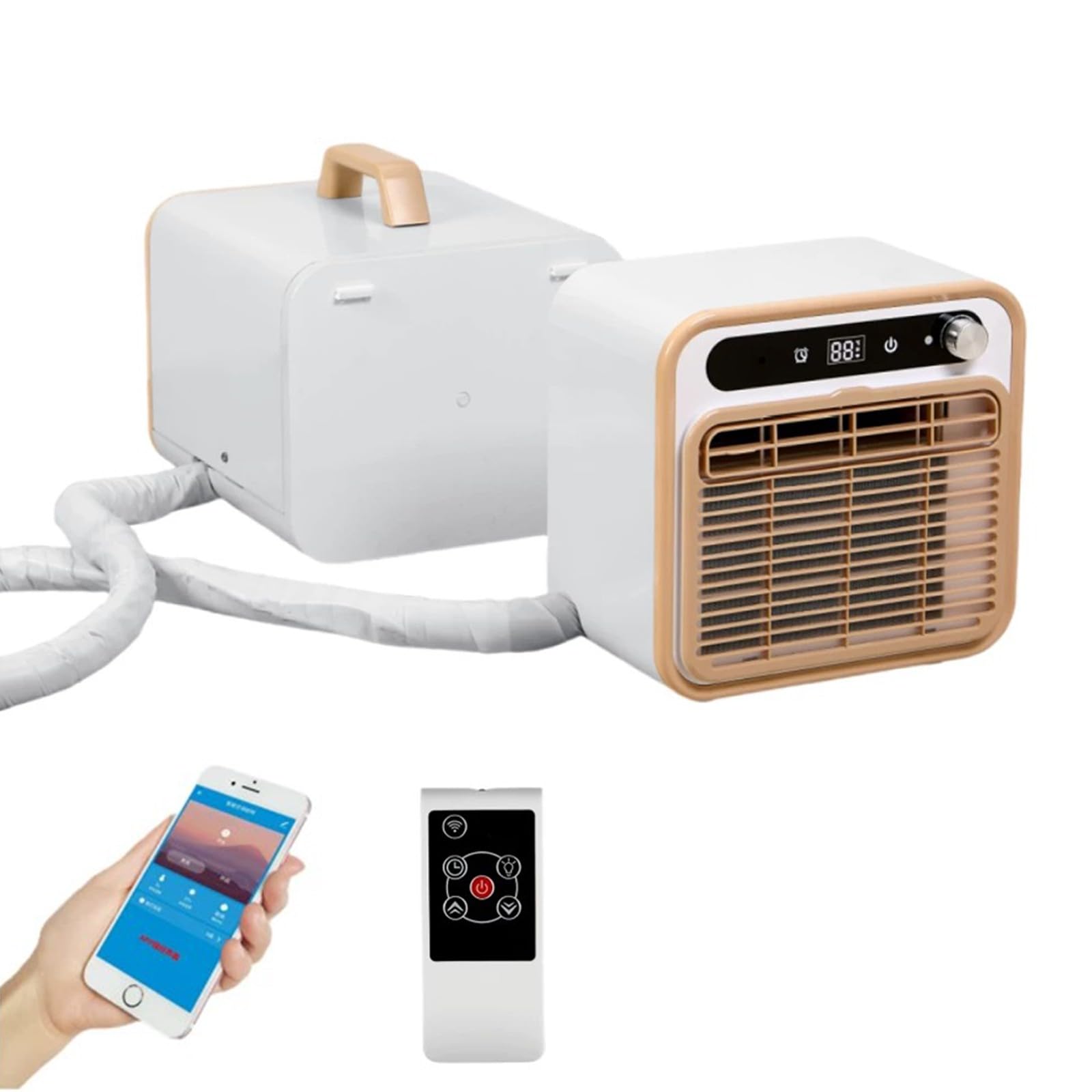 Aire acondicionado portátil split, 5000 BTU, 1500 W, para camping, con tubo de conexión de 2 m, silencioso, ideal para tiendas de campaña, caravanas, dormitorios 220V,1500W