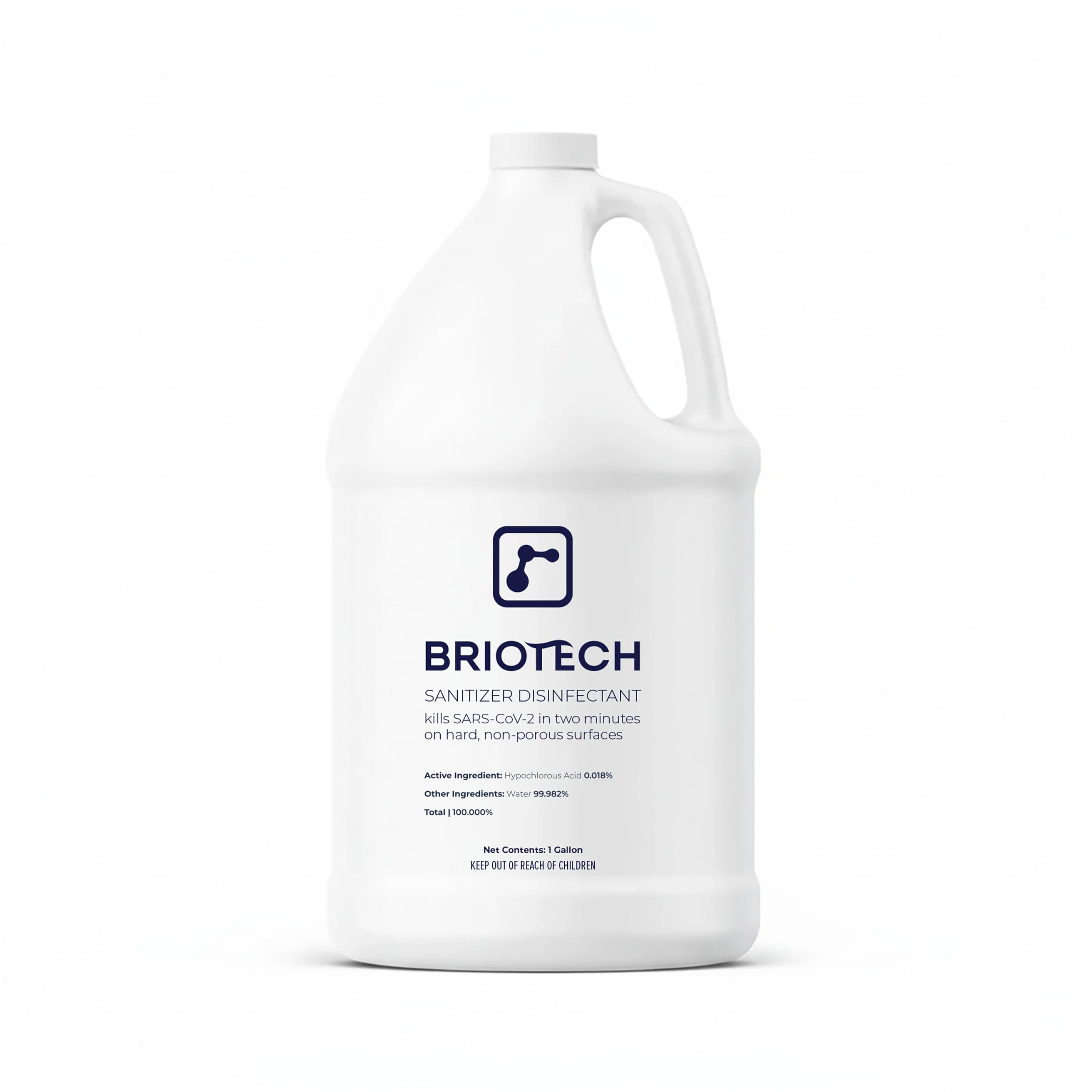 BRIOTECH Sanitizer Disinfectant Hypochlorous, Nursery, 1 Gallon Refill | Kill 99.99% of viruses, bacteria, control mold, eliminate odor, gentle for nursery, play rooms, food contact surfaces