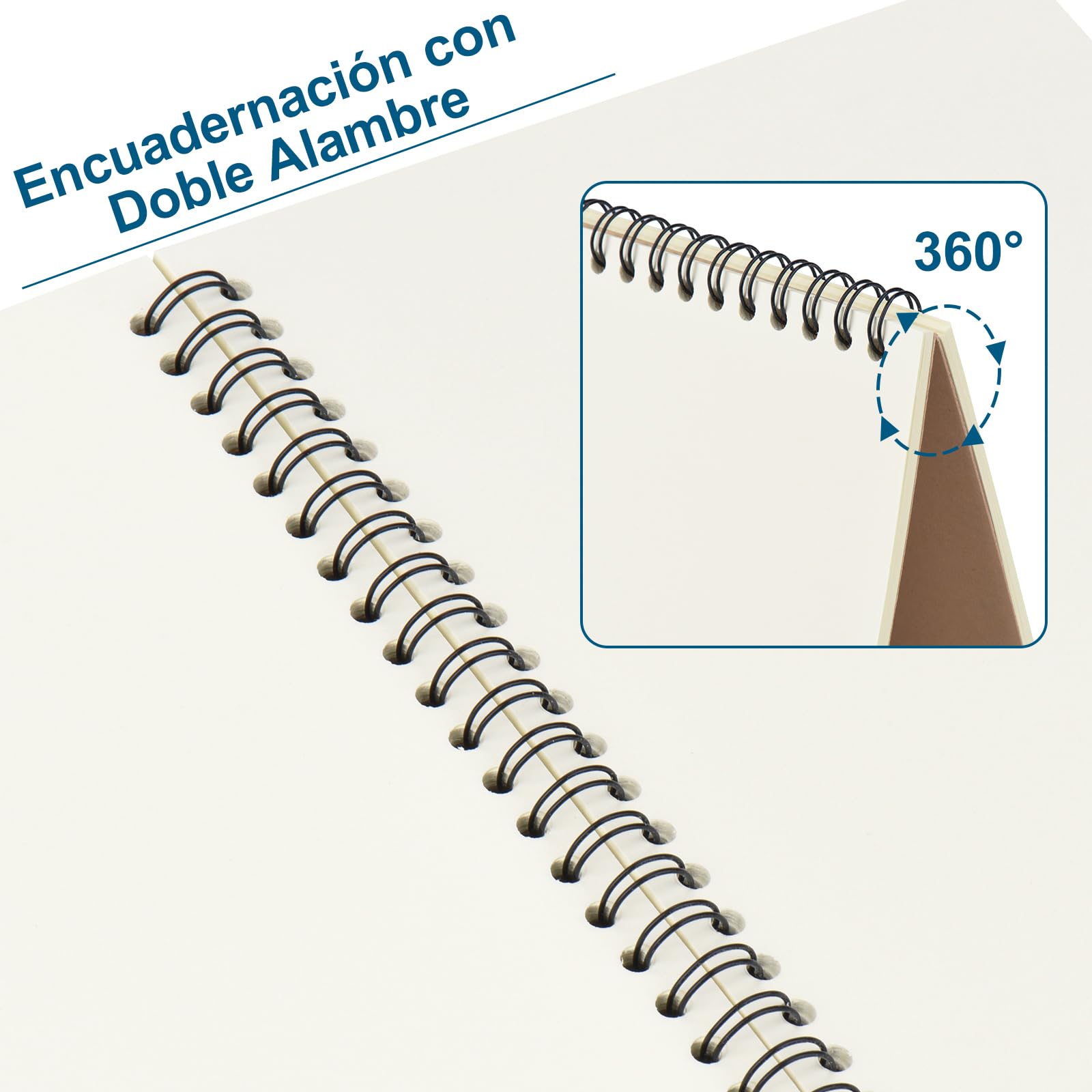 ZCZN cuaderno a5, Pack de 6 libreta a5 hojas blancas, cuaderno de notas Cubierta de Kraft, Bloc de Notas a5 Espiral 60 hojas/120 Páginas Diario de Viaje para Viajar Dibujo Escribir Listas de Tareas