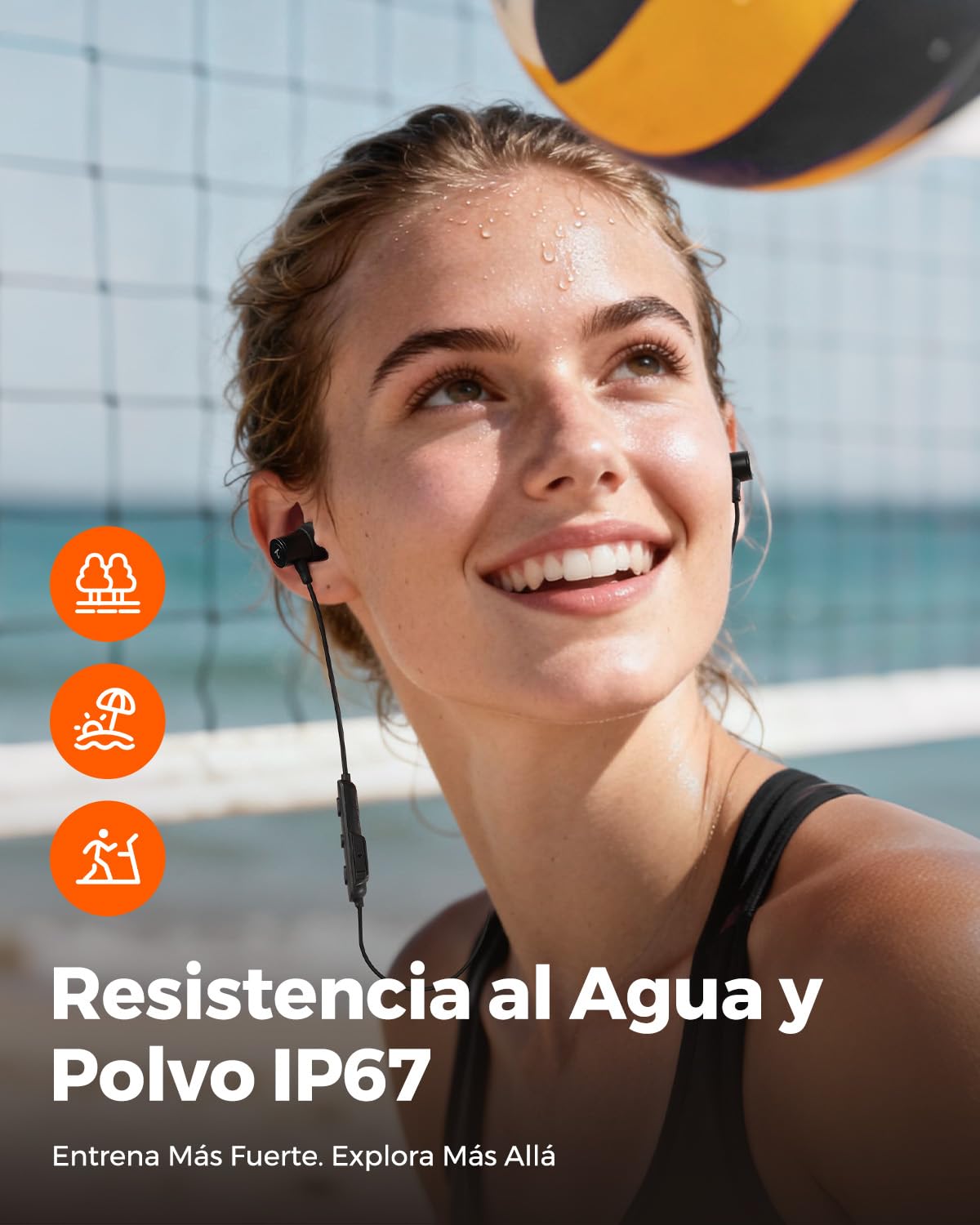 truefree HD-100 Auriculares Inalámbricos Bluetooth 6.0, Cascos inalambricos Deportivos de Cuello, Sonido Espacial 360, Audio LDAC Hi-Res, Cancelación de Ruido AI, IP67 Impermeable, 20H de batería
