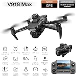 GPS Drone avec 8K UHD Caméra pour Adultes, FPV Drone avec grand écran sur contrôleur, 360° Évitement des obstacles au laser, GPS Retour automatique, mode Circle Fly Headless, sous 249g Léger RC Quadcopter V918