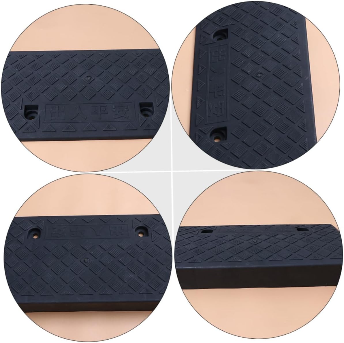 Plastic Car Loading Ramp 50x27x9cm Black Rubber Triangle Curb Ramp for Driveway and Sidewalk Loading