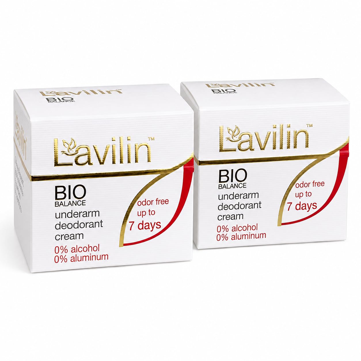 Lavilin Underarm Deodorant Cream, Up to 7 Days Odor Free, 0.44 oz, (2 Pack)