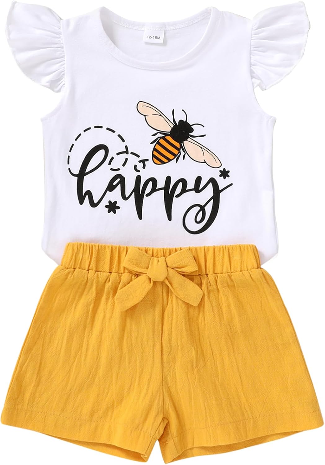 YOUNGER TREE Toddler Baby Girls Clothes Sunflower T-shirt + Bowknot Shorts with Cute Summer Girl Clothes Set