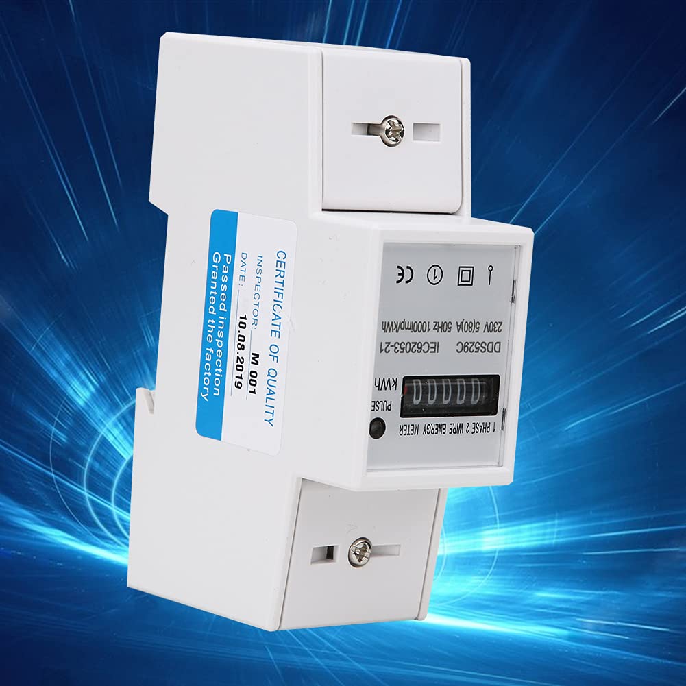 Compteur d'énergie monophasé 230 V avec montage sur rail DIN 35 mm
