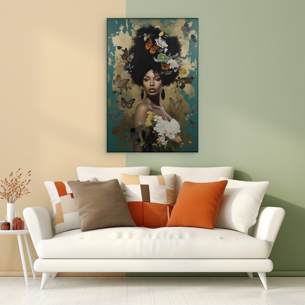 Canvas for Living room. Blossoming Elegance: A Vision of Natural Beauty in Digital Art, 27 x 18 inch Canvas Wall Art - Contemporary Masterpieces - Modern Home Decor - 69x46 cm (27x18 inch)