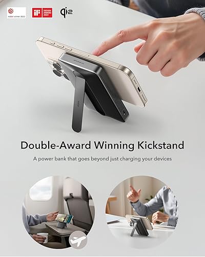 Miniatura 5 de ESR Cargador portátil MagSafe de 10,000 mAh, cargador portátil MagSafe con certificación Qi2 de 15 W con pantalla LED, cargador MagSlim USB-C de 27