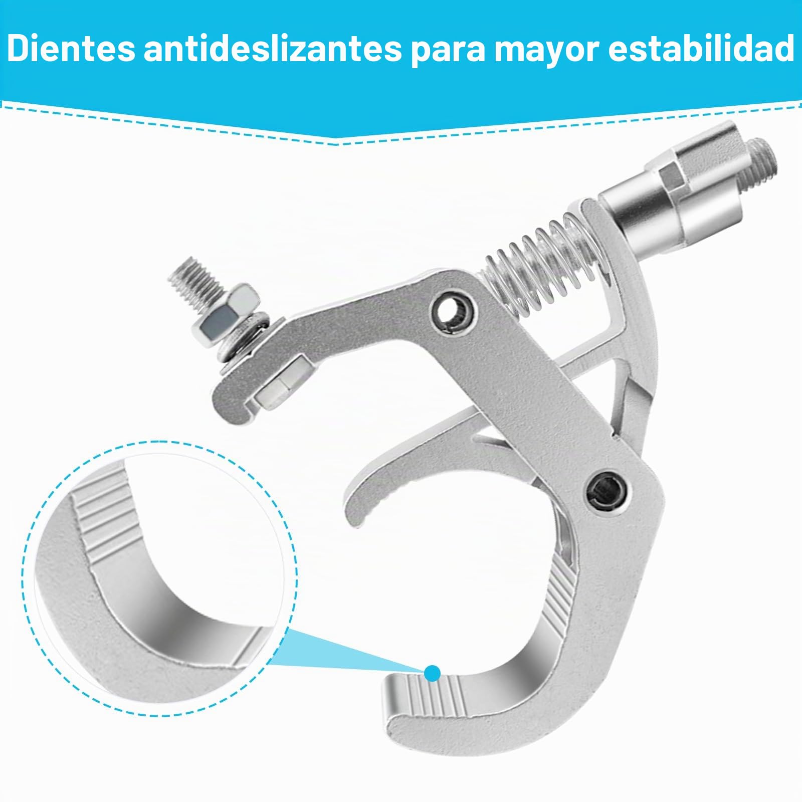 Paquete de 8 Abrazaderas para Luces de Escenario | Abrazaderas de Aleación de Aluminio para Armazón, Abrazaderas Resistentes para Montaje en Armazón de Luces de Escenario
