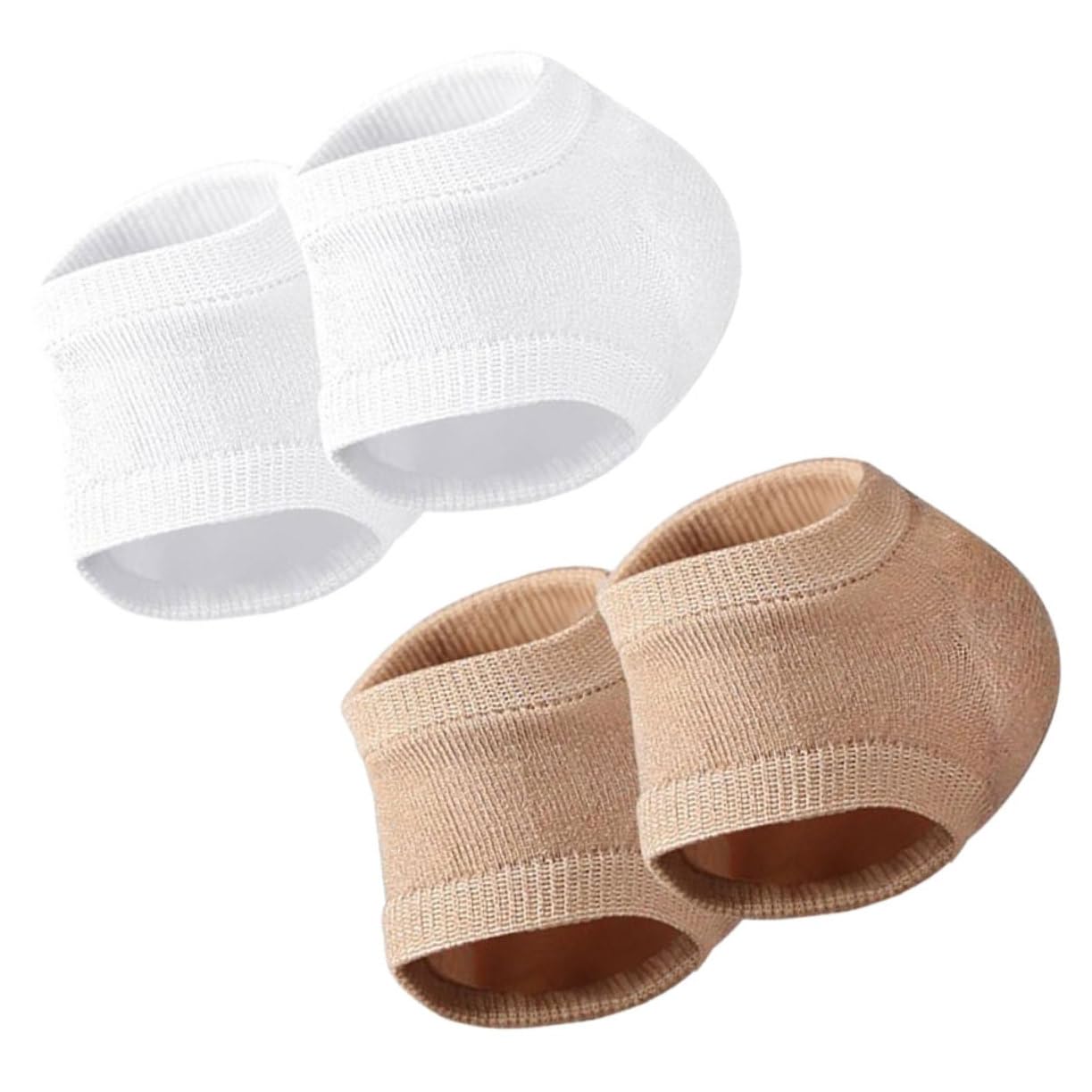 OUNONA Elastic Toeless Gel Socks 2 Pairs Cracked Heel Repair Covers for Men Women Moisturizing Heel Socks