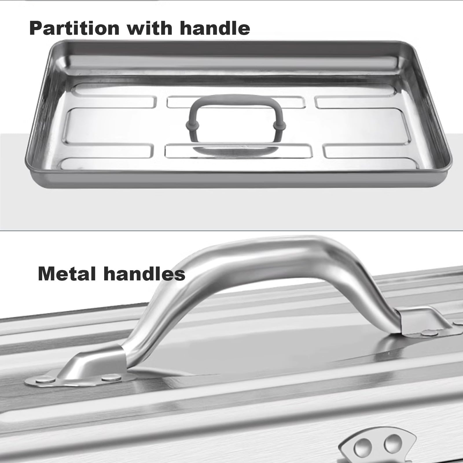 Armadio portautensili doppio, scatola portautensili, scatola portautensili in metallo con serratura a combinazione, organizer for cassettiera portautensili for riporre gli utensili(Double layers,L)