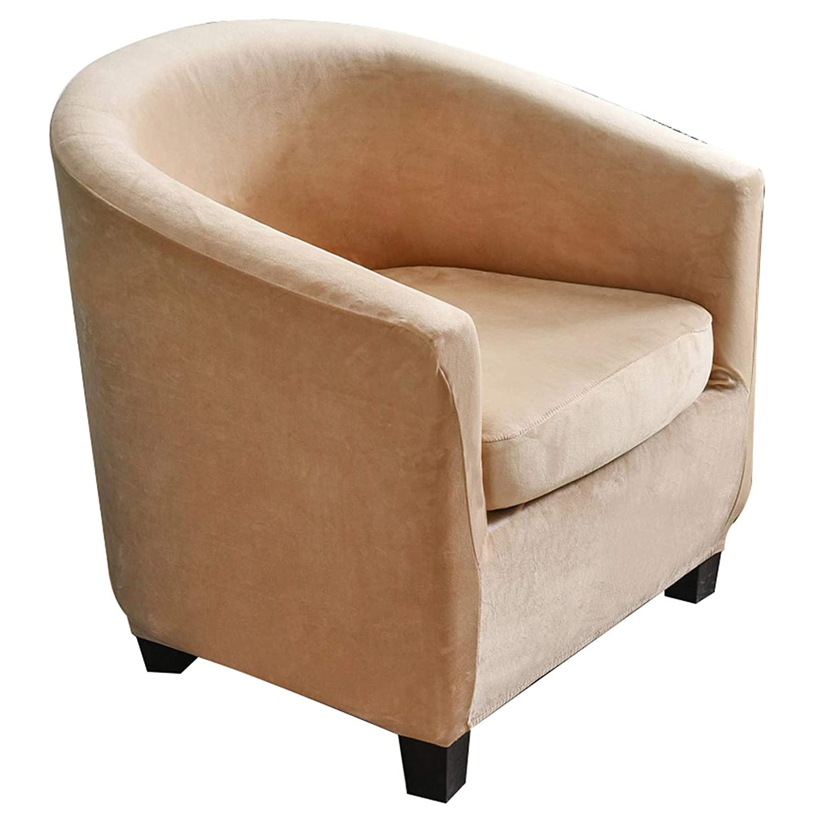 Housse de canapé en velours pelucheux kaki pour un salon cocooning et chaleureux