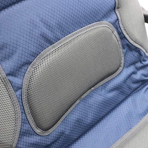 Homecall 30042 Folding garden camping chair steel Rip-Stop polyester/mesh padded backrest adjustable extra high blue/grey, 114.0 cm*70.0 cm*60.0 cm