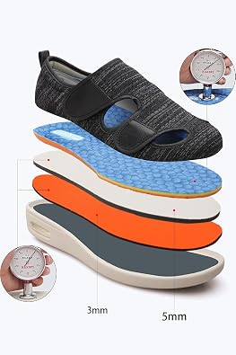 Women's Diabetic Shoes Casual Adjustable Walking Shoes Wide Shoes for Elderly Swollen Feet Non-Slip Air Cushion Bottom