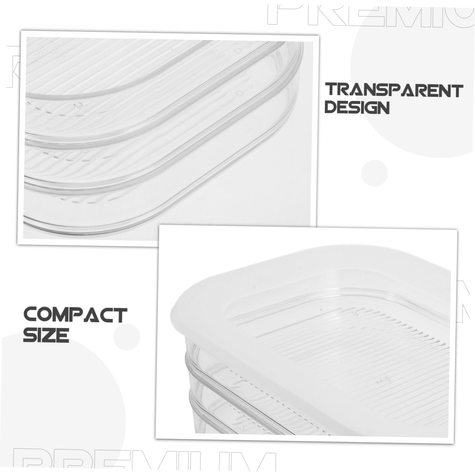 Mipcase Caja de Almacenamiento Hermética para Fiambres y Tocino 22.5x16x8.5 Cm, Recipiente Plástico Transparente para Refrigerador, Conservación de Alimentos Frescos en Cocina,