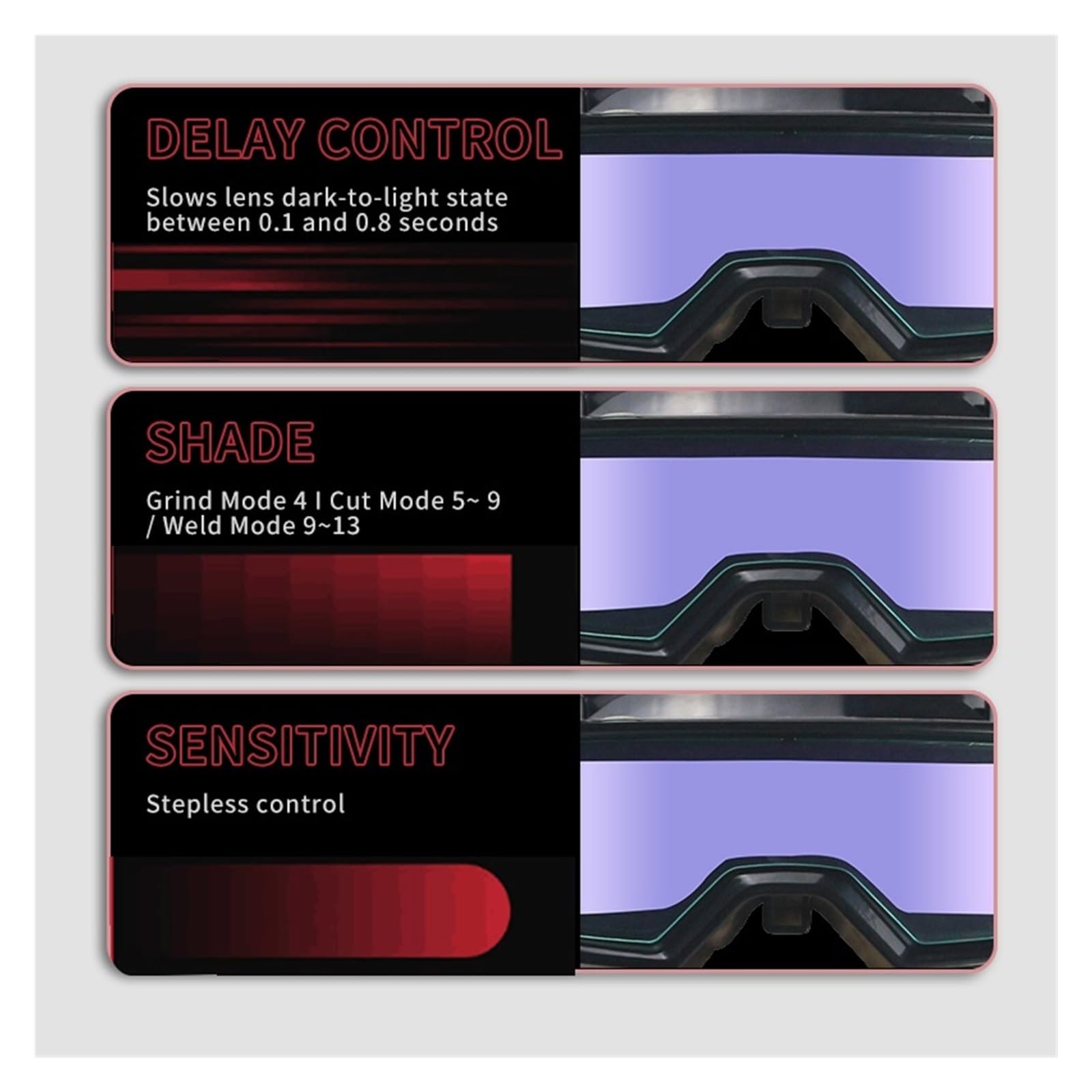 Contrôle extérieur Solaire Auto assombrissement Vraie Couleur Lunettes de soudage Masque de Soudeur Casque de soudage Lunettes avec Ombre Eara(R00 Normal)