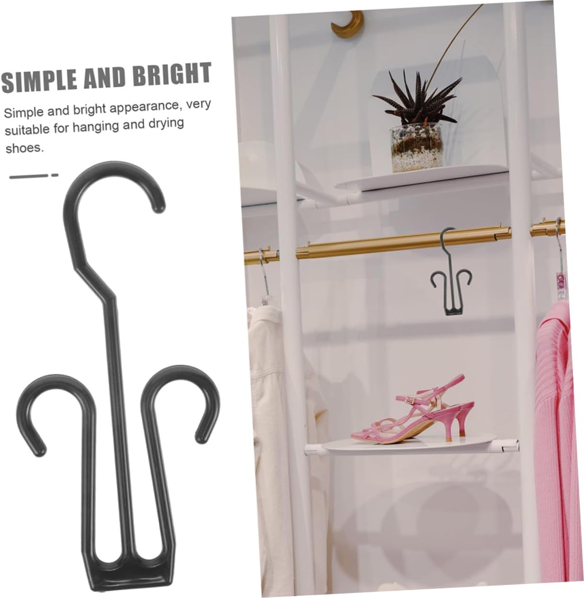 25pcs Portable Shoe Rack Shoe Hooks Wall Hanging Drying Rack Organizer for Slippers Decorative Accessories