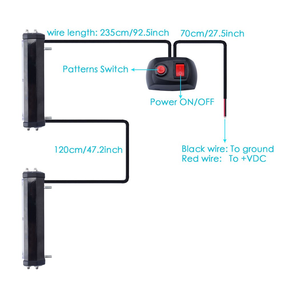 WOWTOU LED Blue Emergency Strobe Lights for Vehicles Volunteer