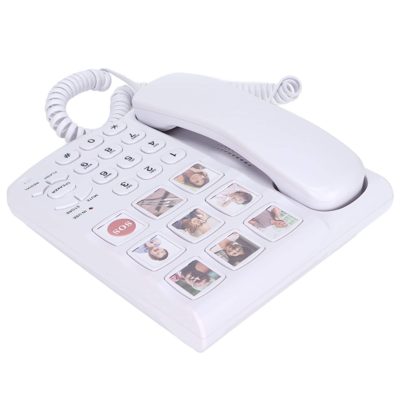 Landline Phone, LD?858HF Big Button Telephone Amplified Photo Memory Corded Landline Home Phone for Seniors Elderly