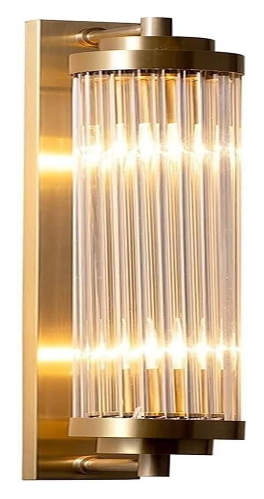 VDOQTLJT Minimalist Wall Lamp Copper Staircase Light Long Strip Glass Lampshade E14 Sconce for Bedroom Bedside Living Room Study Lamps sconces