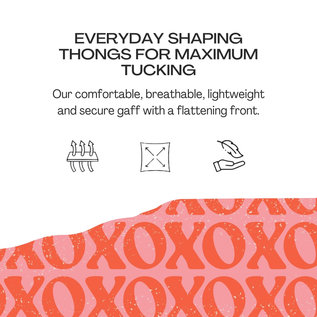 Gaff and Go Tucking Gaff Underwear Panties For Crossdressers Transgender Individuals – Gaff Shaping Thongs: X-Large Nude