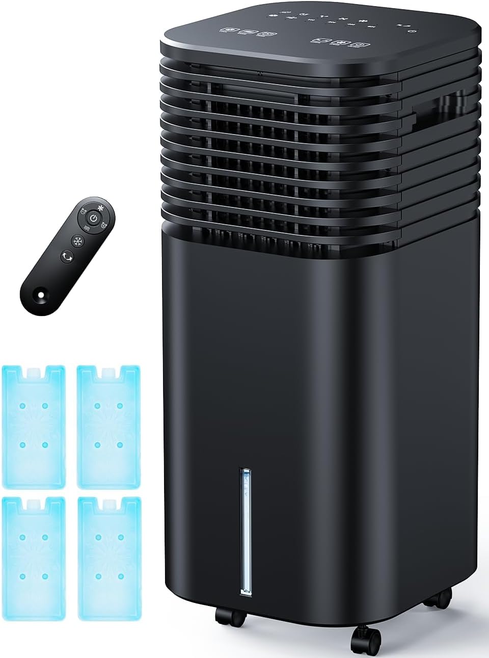 4-IN-1 Portable Air Conditioners, Evaporative Air Cooler w/4 Modes & 3 Speeds, 15H Timer for Smart Auto-off, 2-Gal Tank for 20H Cooling,17FT Remote,No Hose Needed,120°Oscillating Swamp Cooler