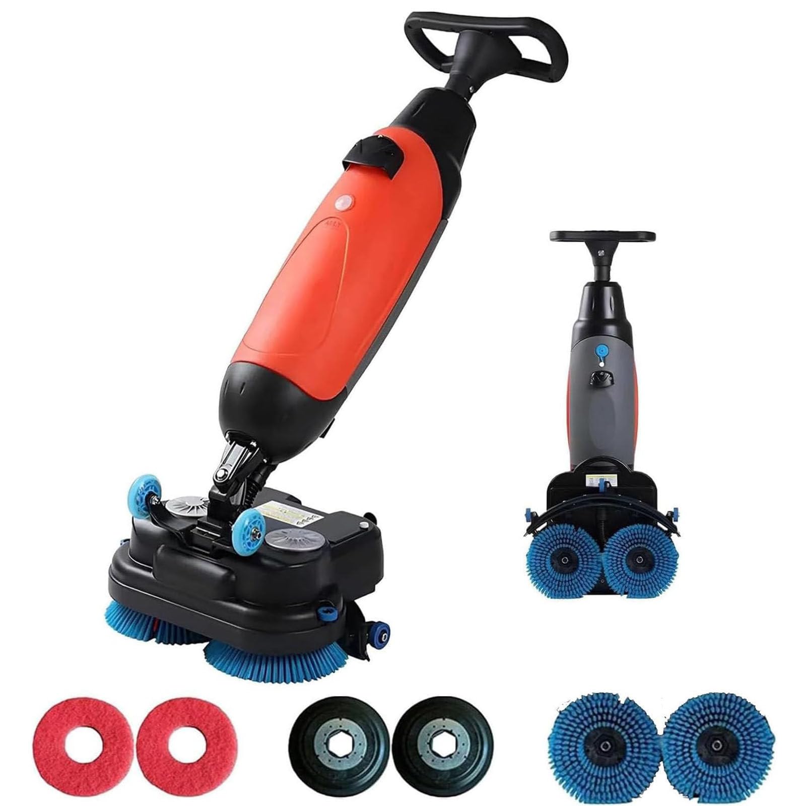 Fregadora de Suelos Profesional Inalámbrica - Máquina Limpiadora 3 en 1 con Doble Cepillo Rotativo,Ancho 43 cm,para Hoteles,Bares,Industria y Limpieza de Madera o Terrazo