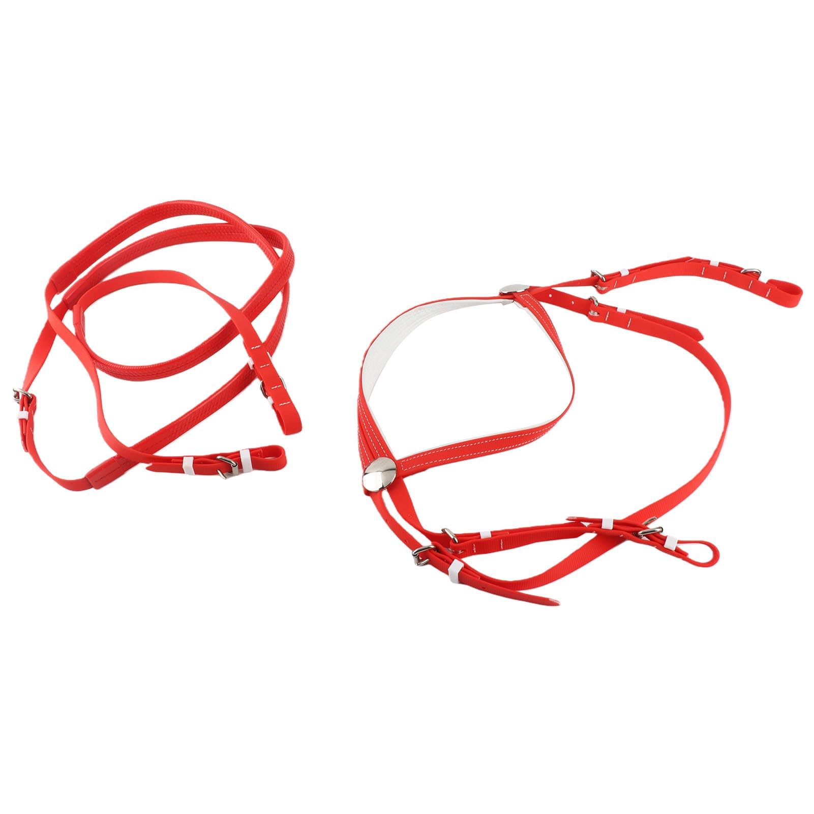 Rengue Set Cavezza e Redini per Cavallo, Briglia per Cavallo in Nylon e Pelle PU in PVC con Redine Regolabile, vestibilità Comoda e Controllo Facile per l'allenamento Quotidiano, Lezioni di
