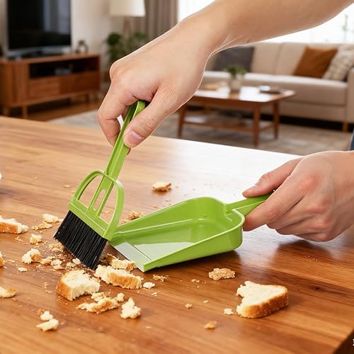 Miniatura 4 de Healifty 12 juegos de escoba de mano y pala pequeña escoba y recogedor para teclado de escritorio, mascotas, herramientas de barrido de escritorio