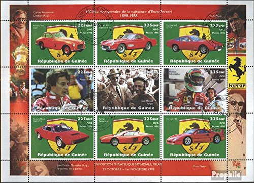 Prophila Collection Guinea 1977-85 Minifoglio (Completa Edizione) 1998 100. Compleanno di Enzo Ferrari (Francobolli per i Collezionisti) Traffico Stradale
