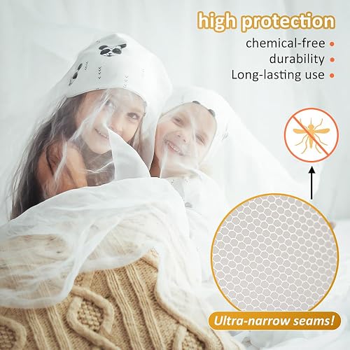 Zanzariera Letto,0.6*2.5*10.5m Baldacchino per letto Bimbi/matrimoniale/Singolo con Kit completo sospensione,Baldacchino per letto matrimoniale rotondo,Zanzariera campeggio Universale Cupola-Bianco - 3