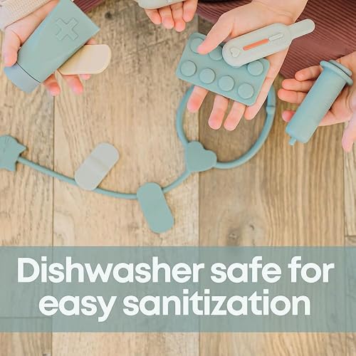 Miniatura 8 de RayPlay 9 piezas 100% silicona realista juguete doctor kit para niños  juego de simulación preescolar para niños  Kit de doctor para niños pequeños