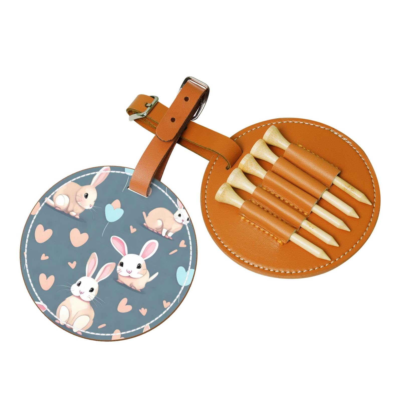 WXXWXD Cartoon cute bunny Printed Golf Tee Storage Bag - Portable Storage, Easily Organize Tees