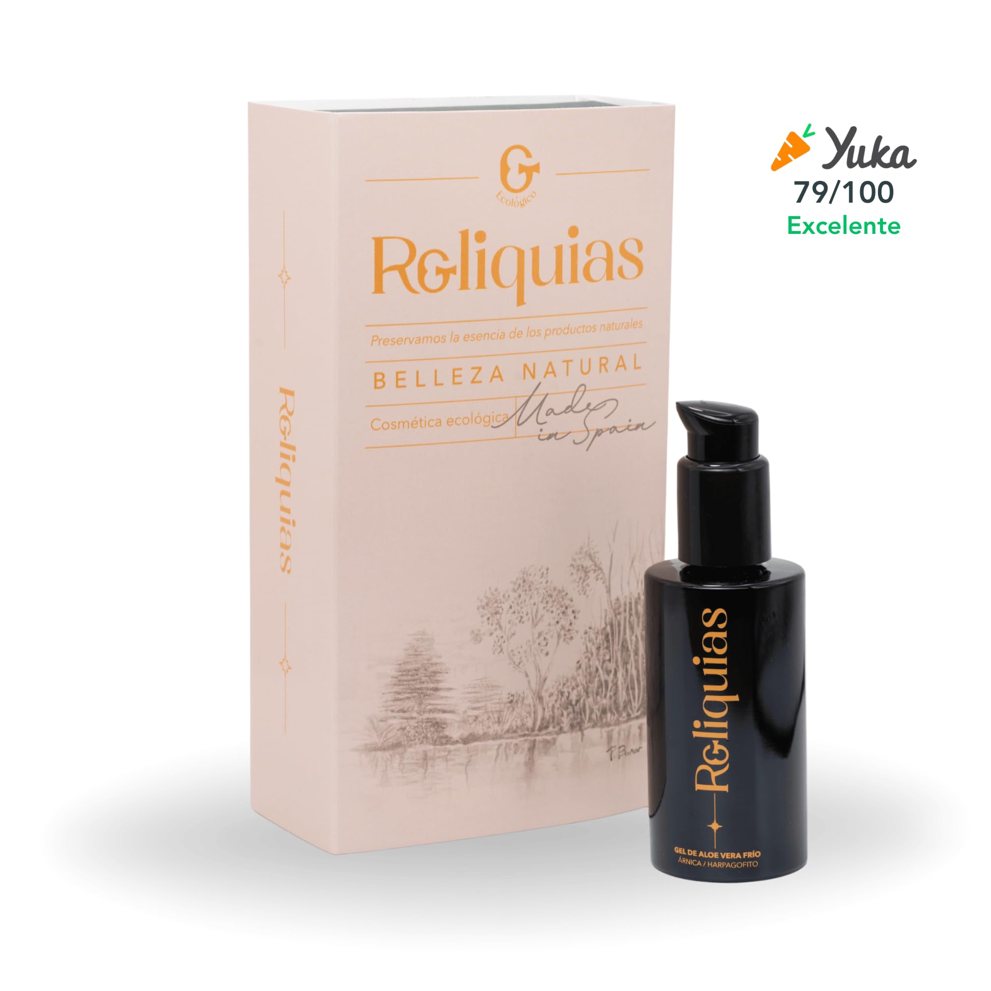 Reliquias Gel Aloe Vera Efecto Frío con Árnica y Harpagofito | Alivio para Piernas Cansadas, Tensión Muscular y Masajes Deportivos | Envase de Cristal Violeta Biofotónico,100 ml